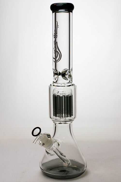 17.5" Genie 10-arm  9 mm colored bottom glass bong ( GE4180 )