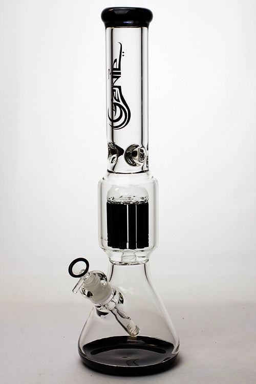 17.5" Genie 10-arm  9 mm colored bottom glass bong ( GE4180 )