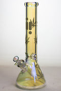 14" Infyniti leaf 7 mm metallic glass water bong (GP1587)