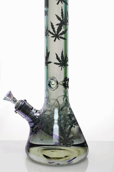 24" Infyniti leaf 7 mm metallic glass water bong ( gp1774 )