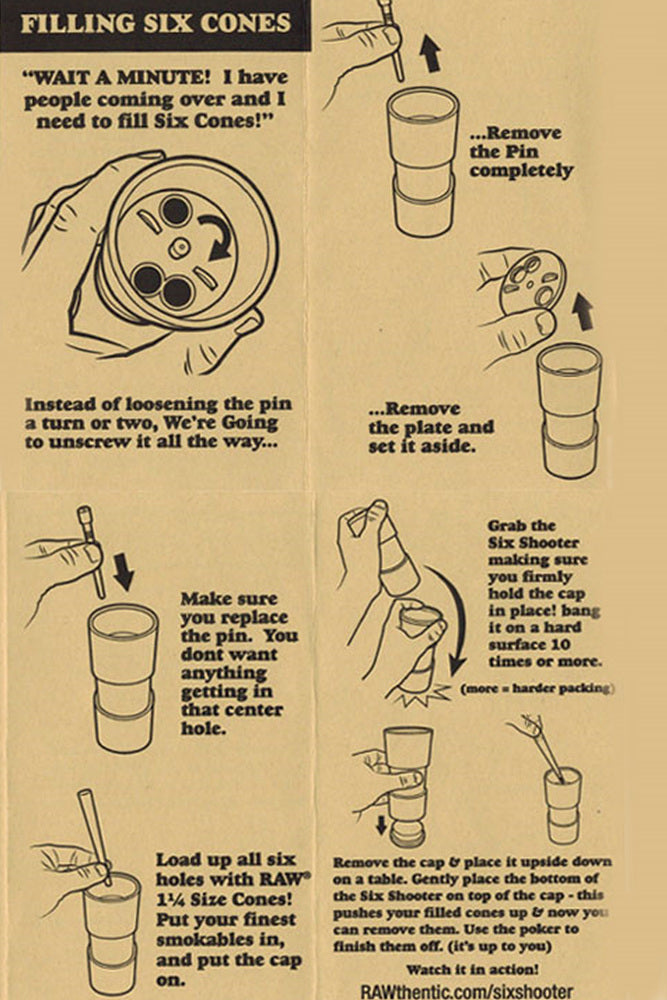Raw six shooter for Lean size cones