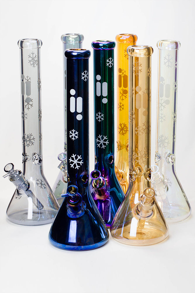 18" Infyniti Snowflake 7 mm metallic glass water bong ( GP1592 )