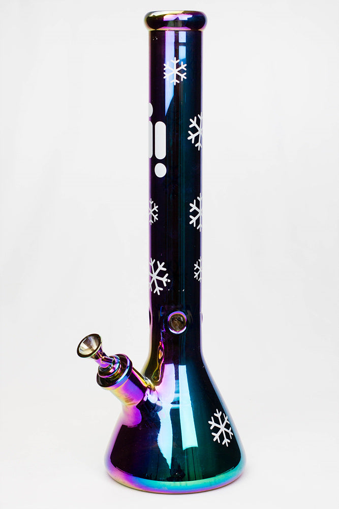 18" Infyniti Snowflake 7 mm metallic glass water bong ( GP1592 )