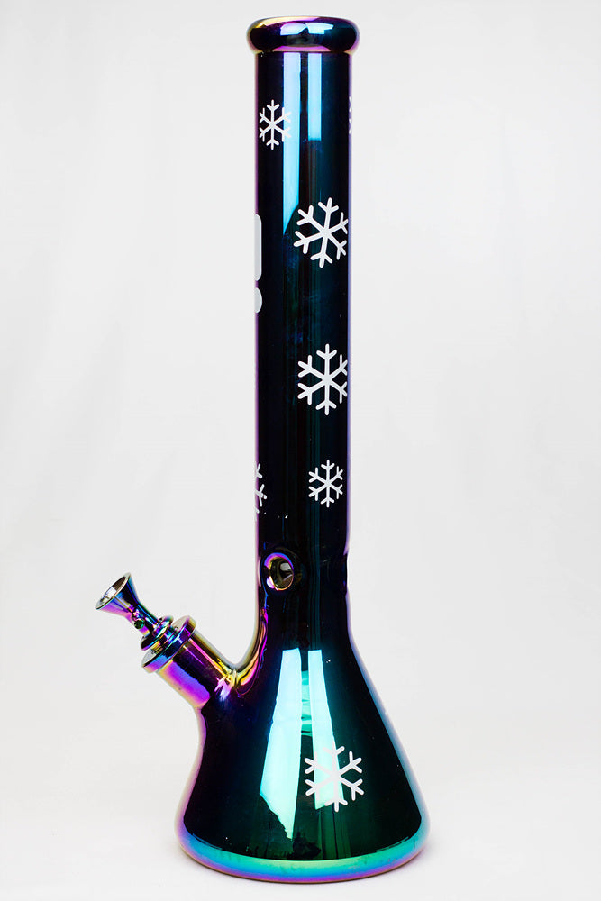 18" Infyniti Snowflake 7 mm metallic glass water bong ( GP1592 )