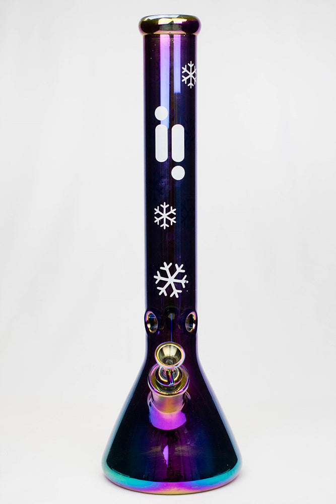 18" Infyniti Snowflake 7 mm metallic glass water bong ( GP1592 )