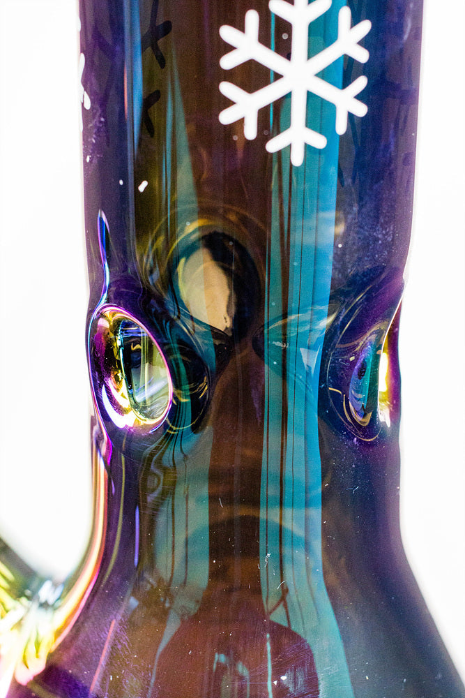 18" Infyniti Snowflake 7 mm metallic glass water bong ( GP1592 )