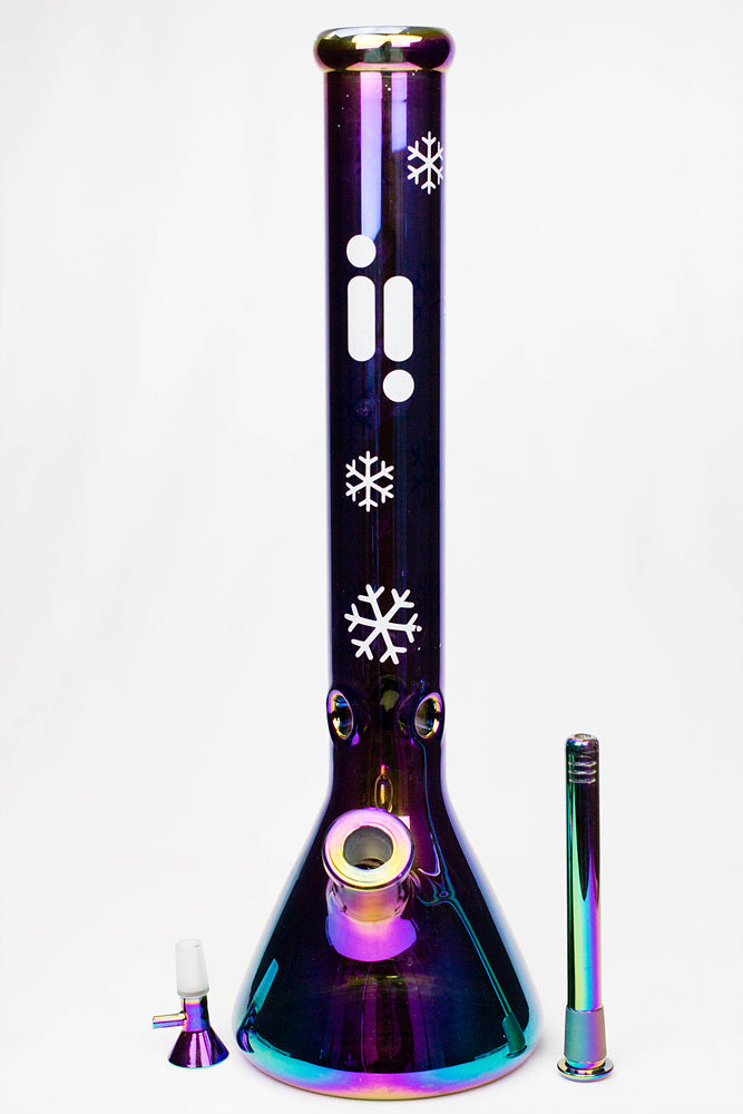 18" Infyniti Snowflake 7 mm metallic glass water bong ( GP1592 )