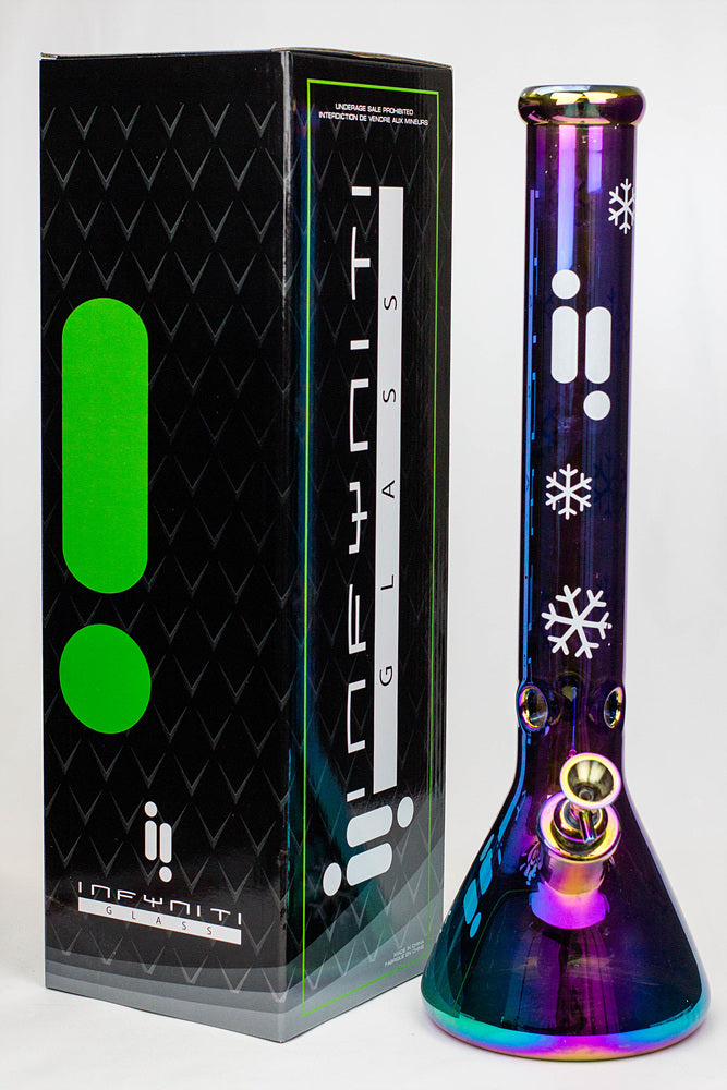 18" Infyniti Snowflake 7 mm metallic glass water bong ( GP1592 )