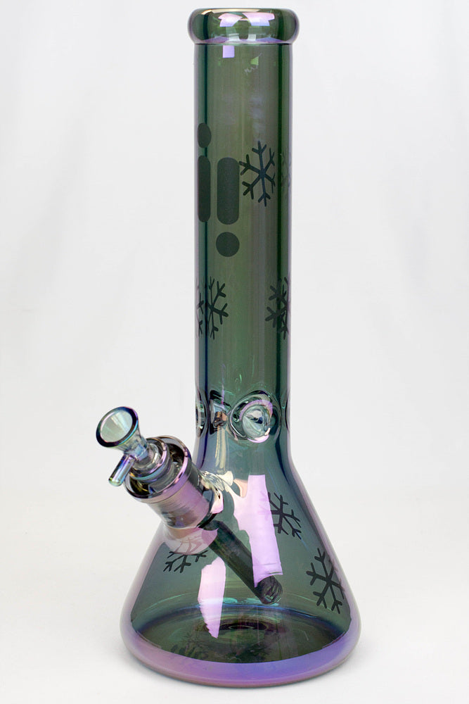 14" Infyniti Snowflake 7 mm metallic glass bong ( GP1589 )