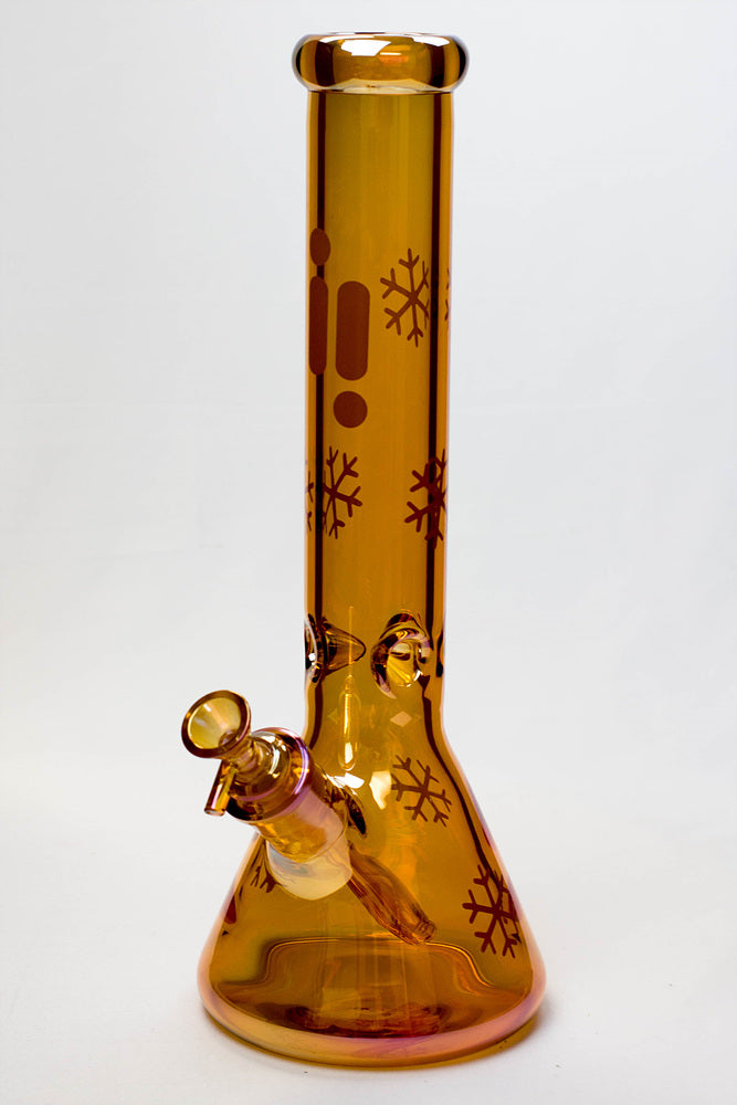 14" Infyniti Snowflake 7 mm metallic glass bong ( GP1589 )