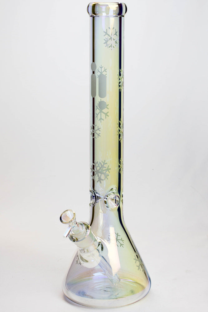 18" Infyniti Snowflake 7 mm metallic glass water bong ( GP1592 )