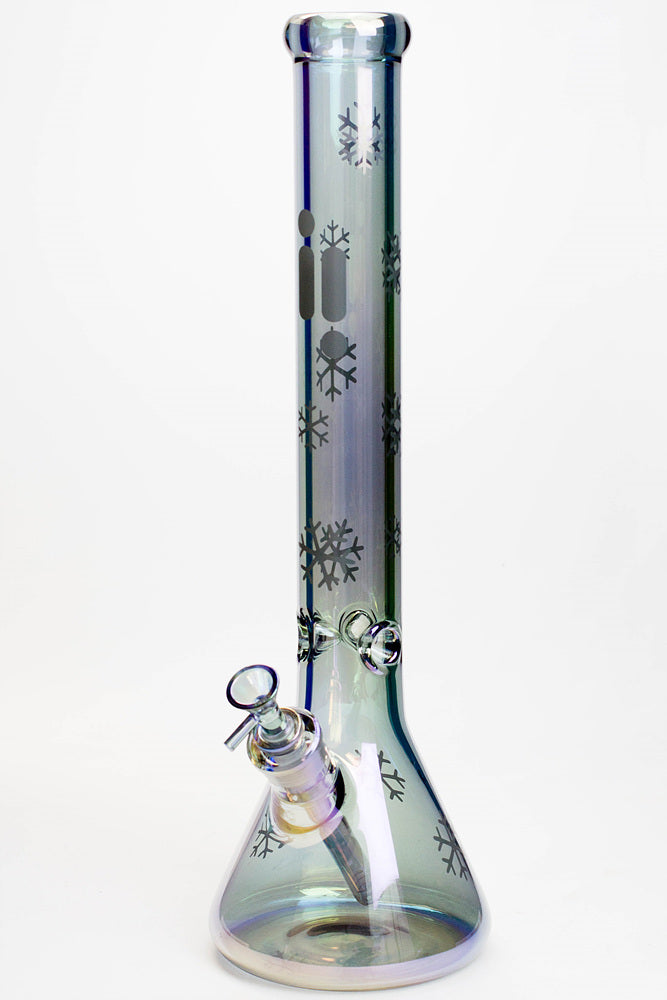 18" Infyniti Snowflake 7 mm metallic glass water bong ( GP1592 )