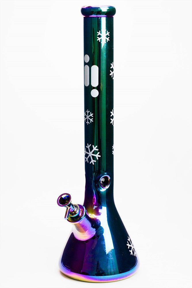 18" Infyniti Snowflake 7 mm metallic glass water bong ( GP1592 )