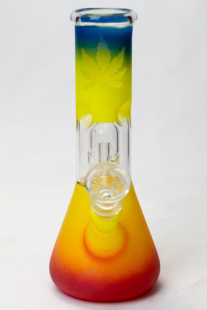 8" dome percolator beaker water bong-Leaf