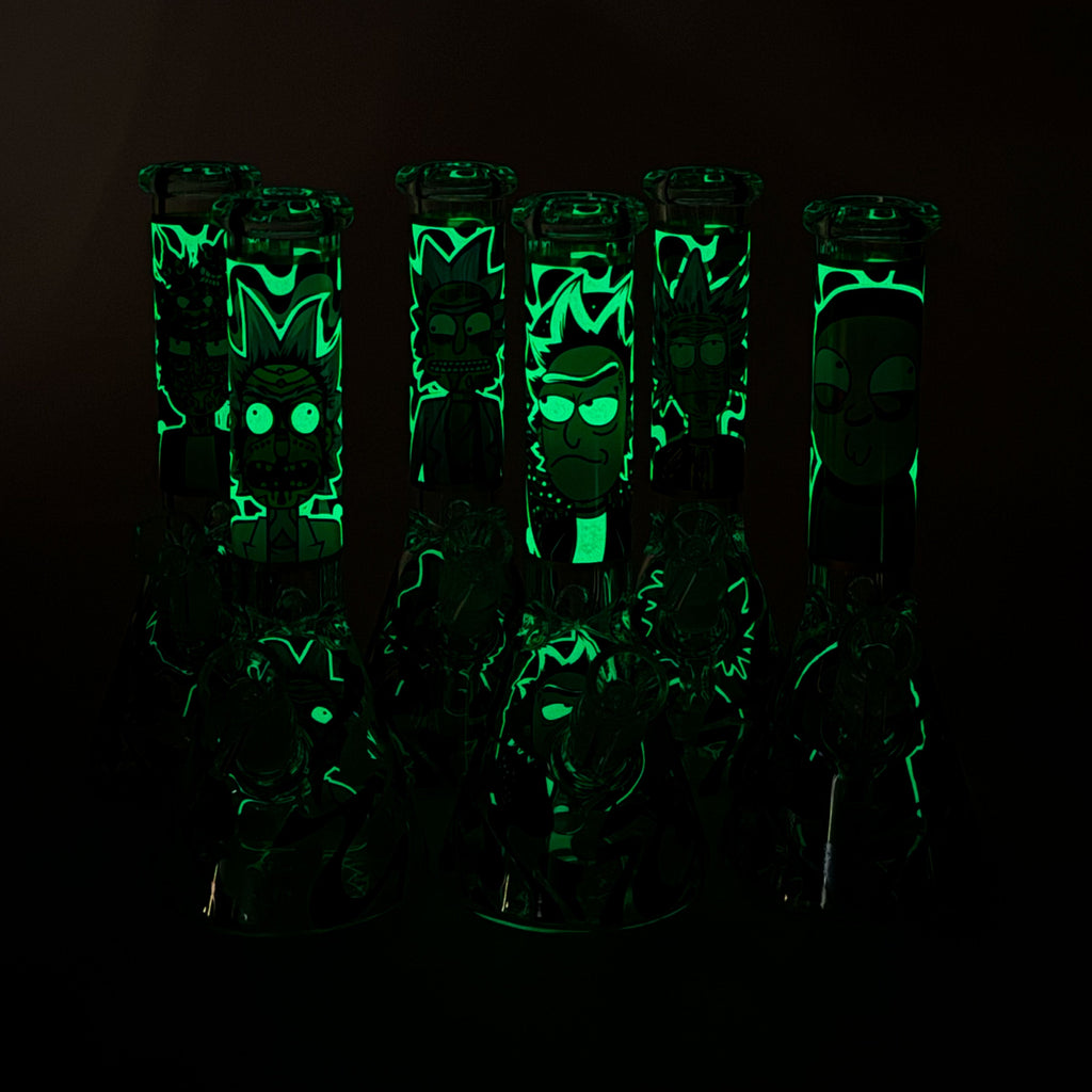 10" Glow-in-the-Dark Glass Beaker Bong [BH1351]