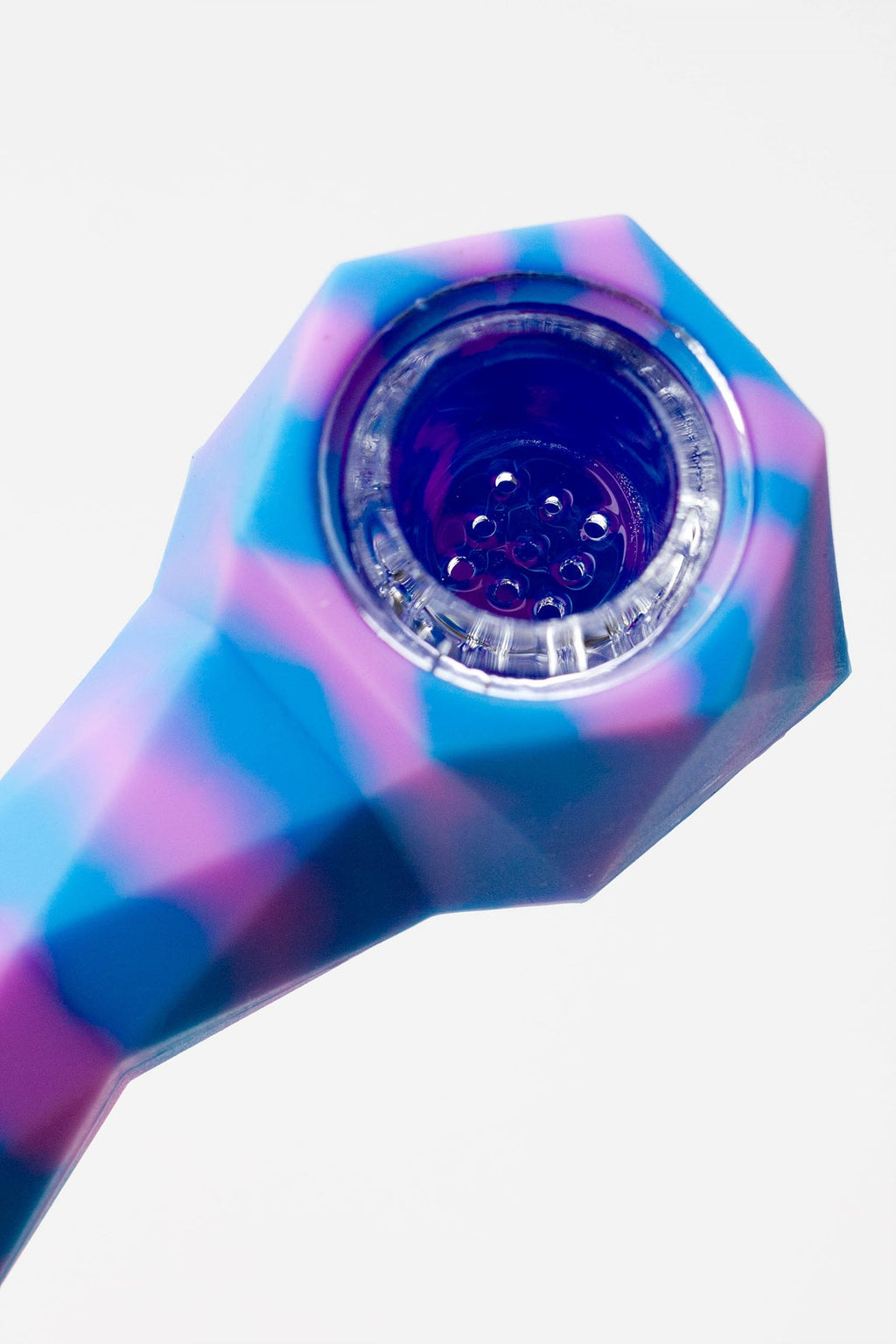 Multi colored Silicone hand pipe with glass bowl