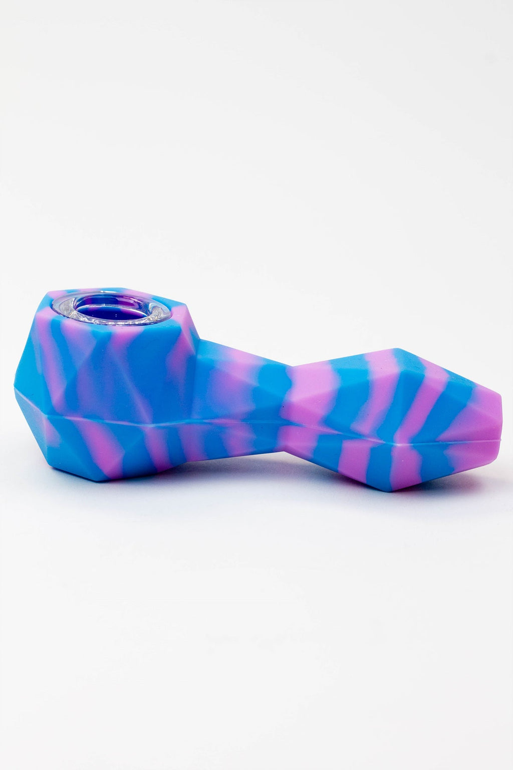Multi colored Silicone hand pipe with glass bowl