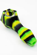 Multi colored Silicone hand pipe with glass bowl