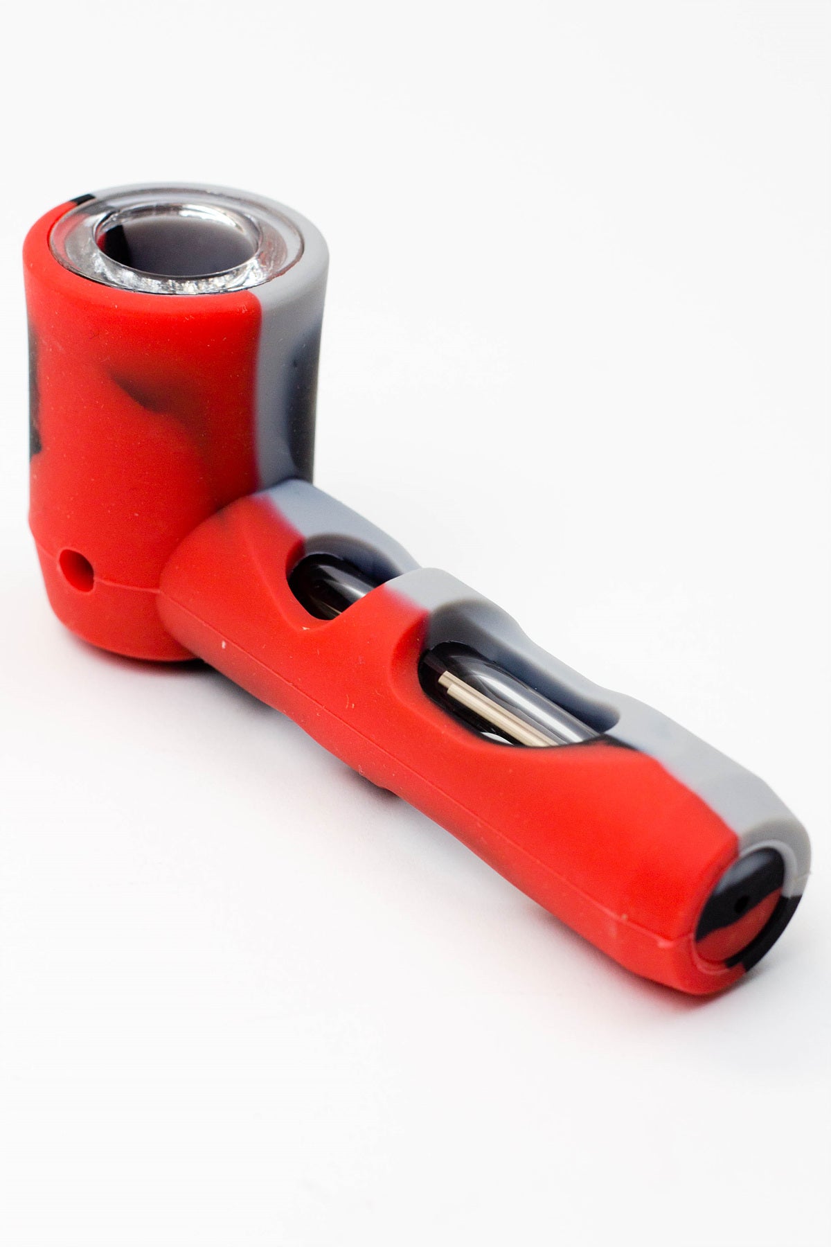 Multi colored Silicone hand pipe with glass bowl and tube