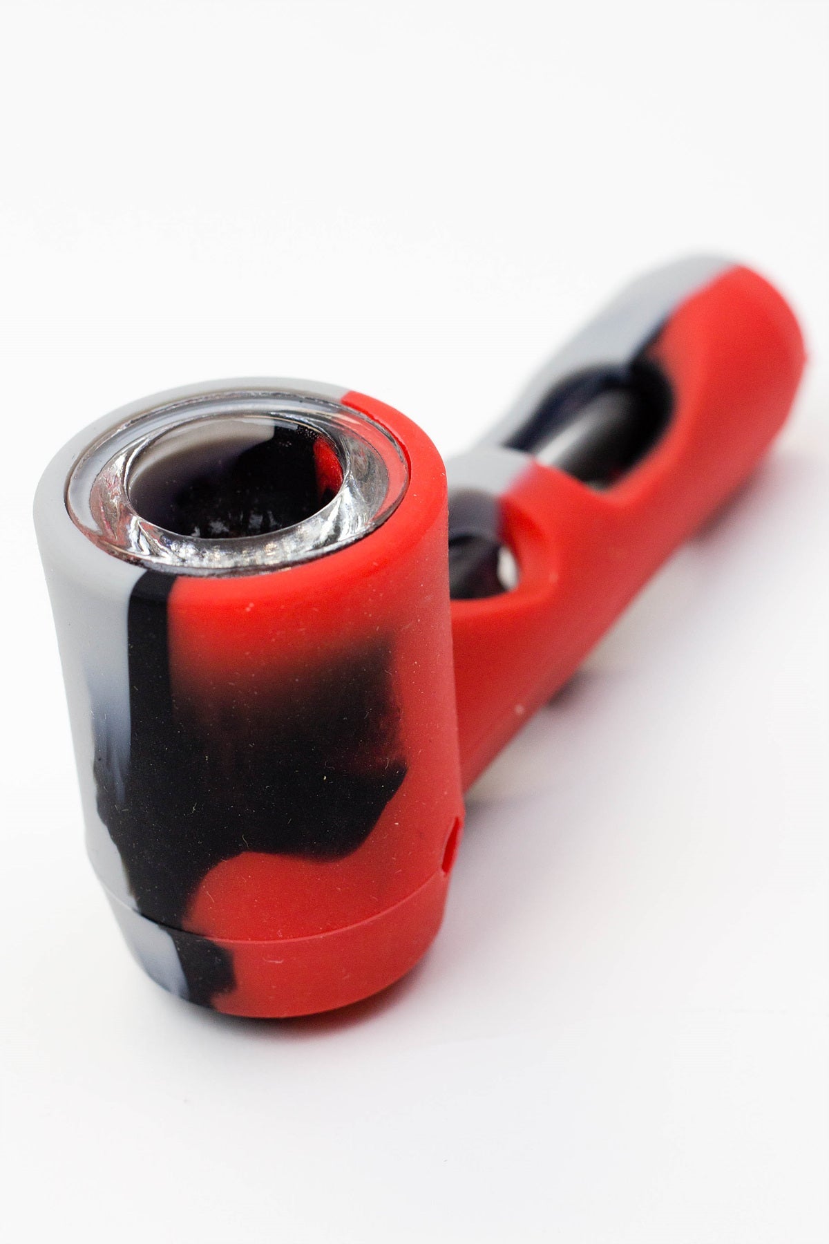 Multi colored Silicone hand pipe with glass bowl and tube