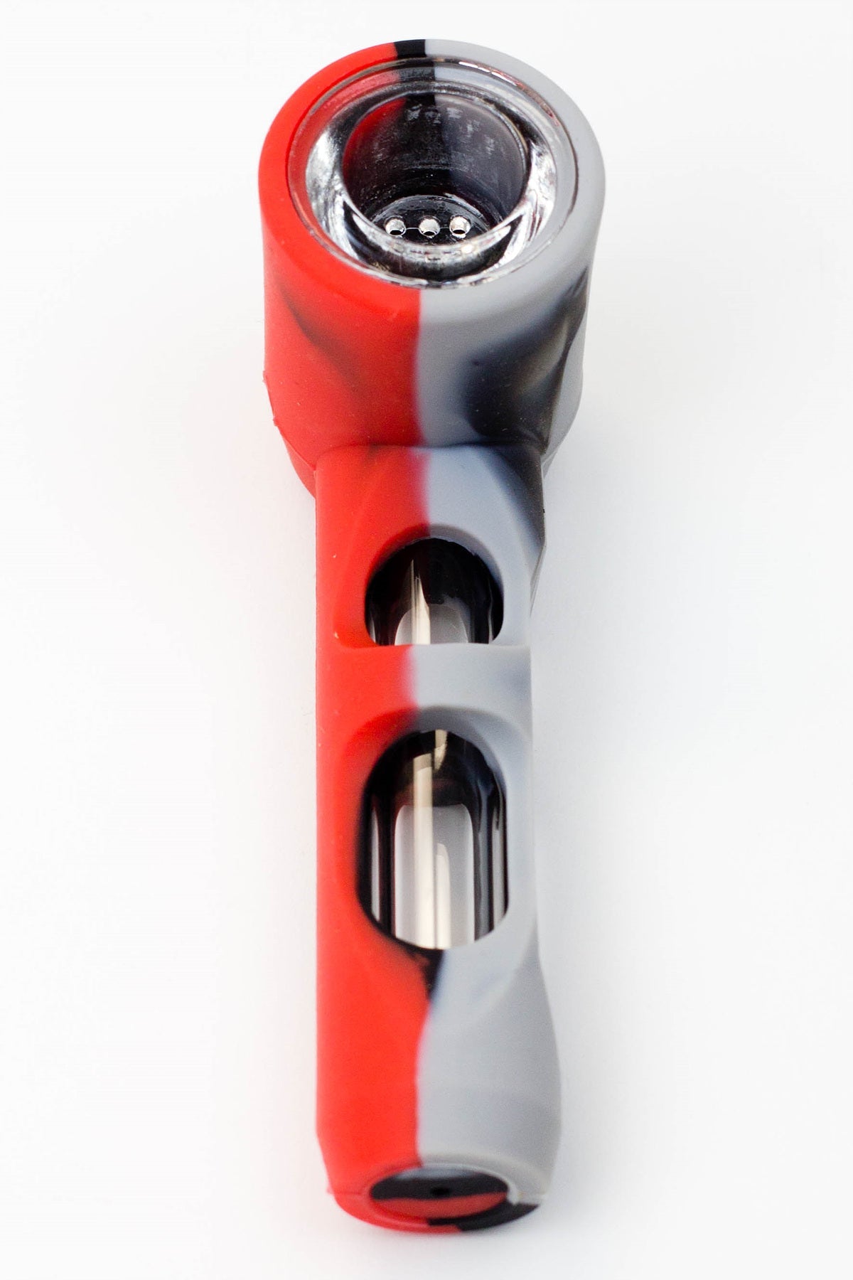 Multi colored Silicone hand pipe with glass bowl and tube