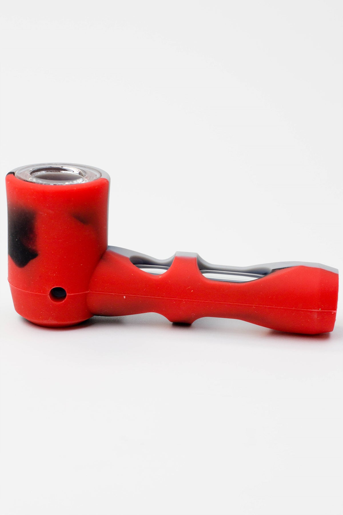 Multi colored Silicone hand pipe with glass bowl and tube