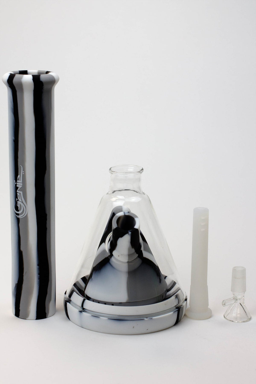 14" Genie multi colored detachable pyramid diffuser silicone water bong