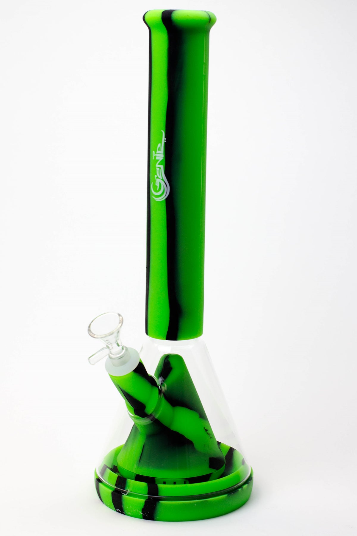 14" Genie multi colored detachable pyramid diffuser silicone water bong