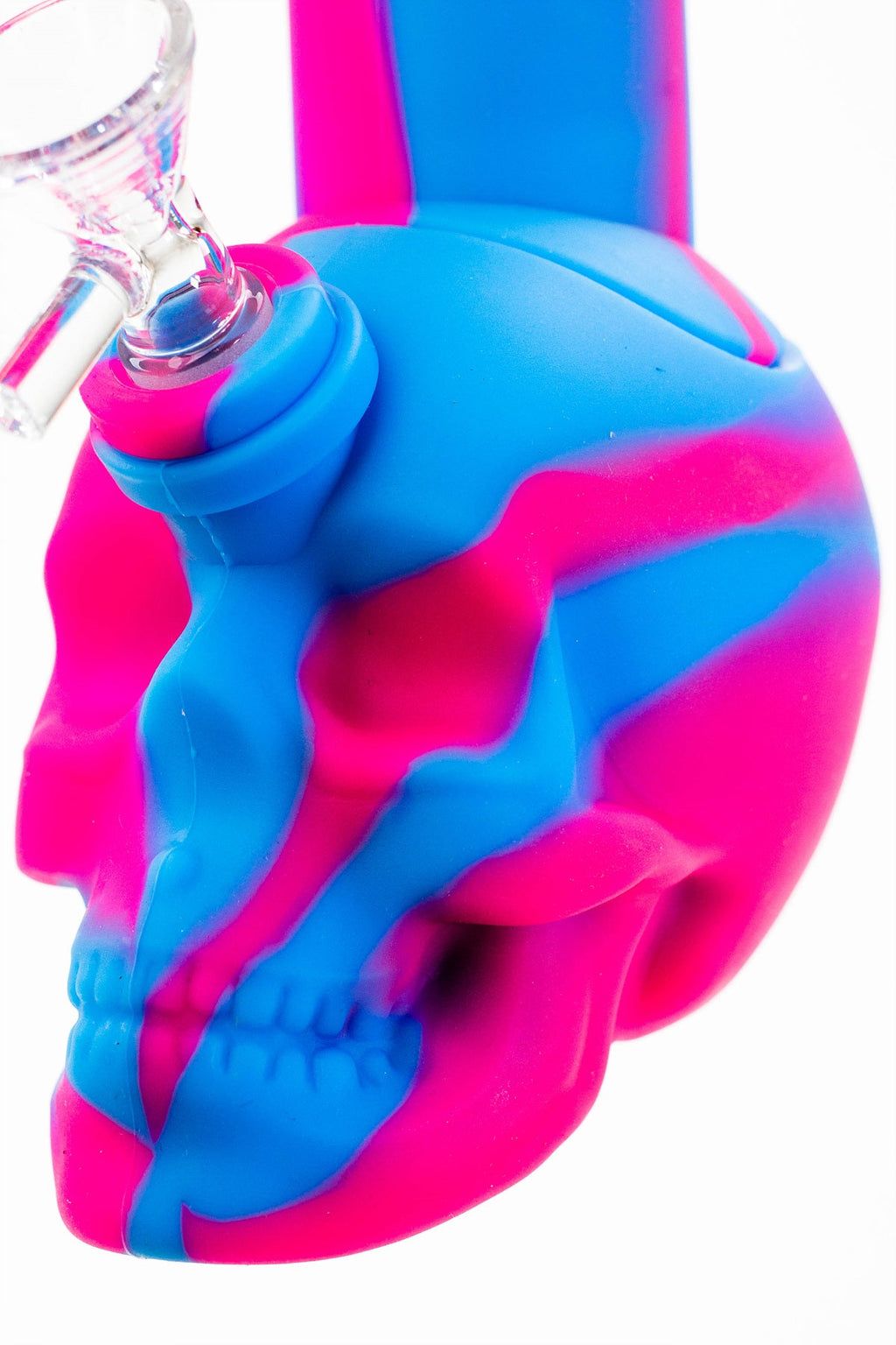 9" Genie skull multi colored detachable silicone water bong