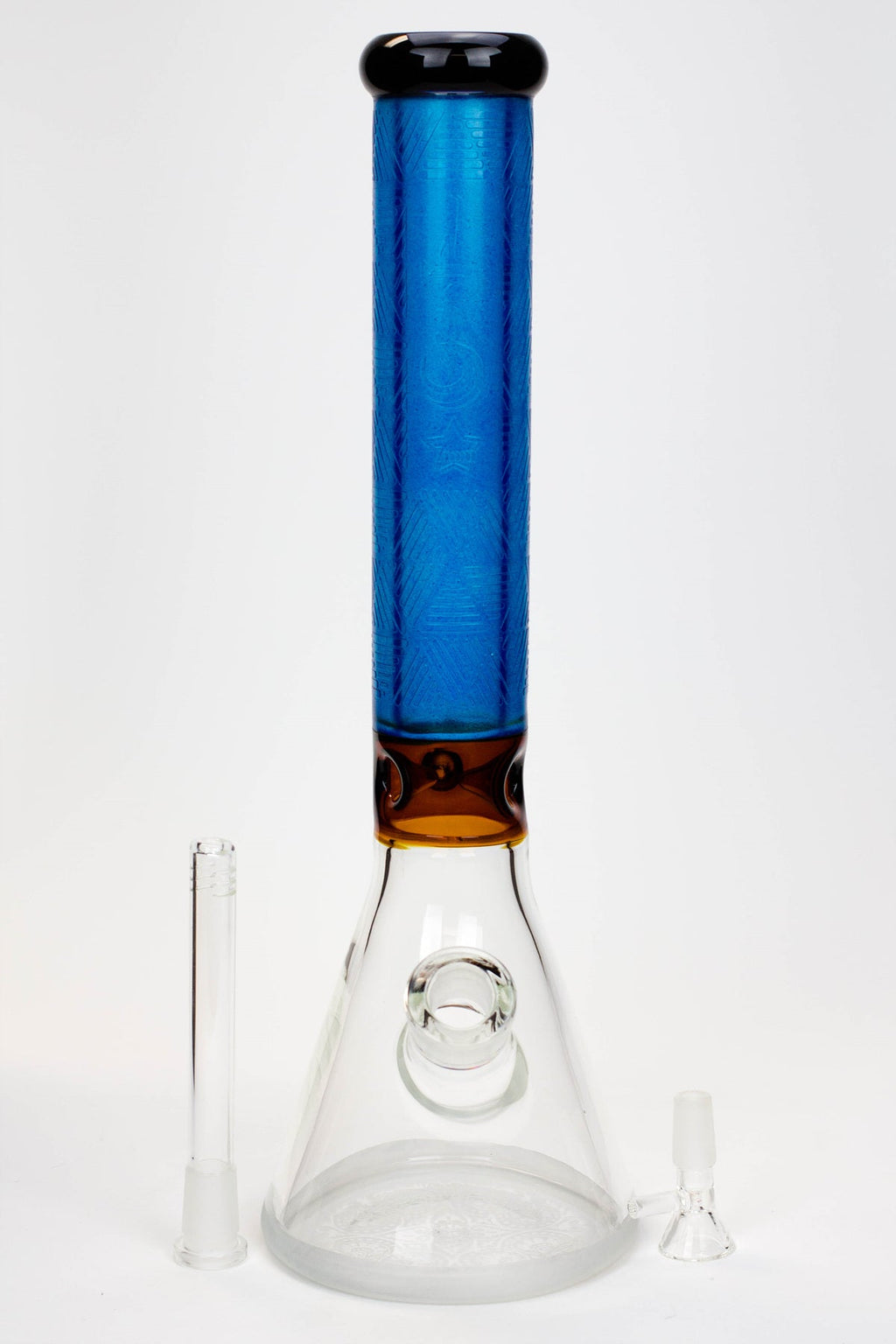 15" Genie 7 mm sandblasted artwork tube glass water bong