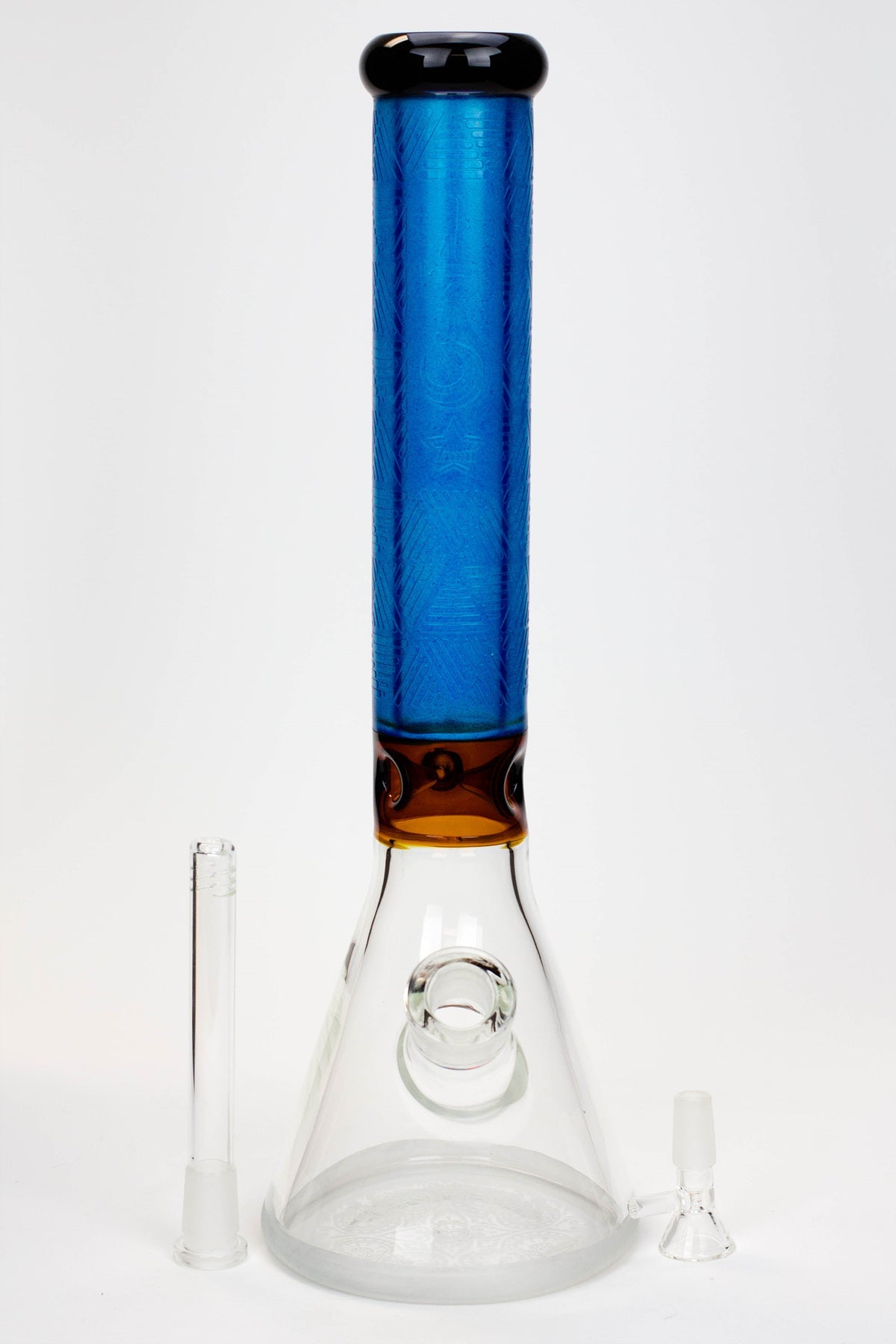 15" Genie 7 mm sandblasted artwork tube glass water bong