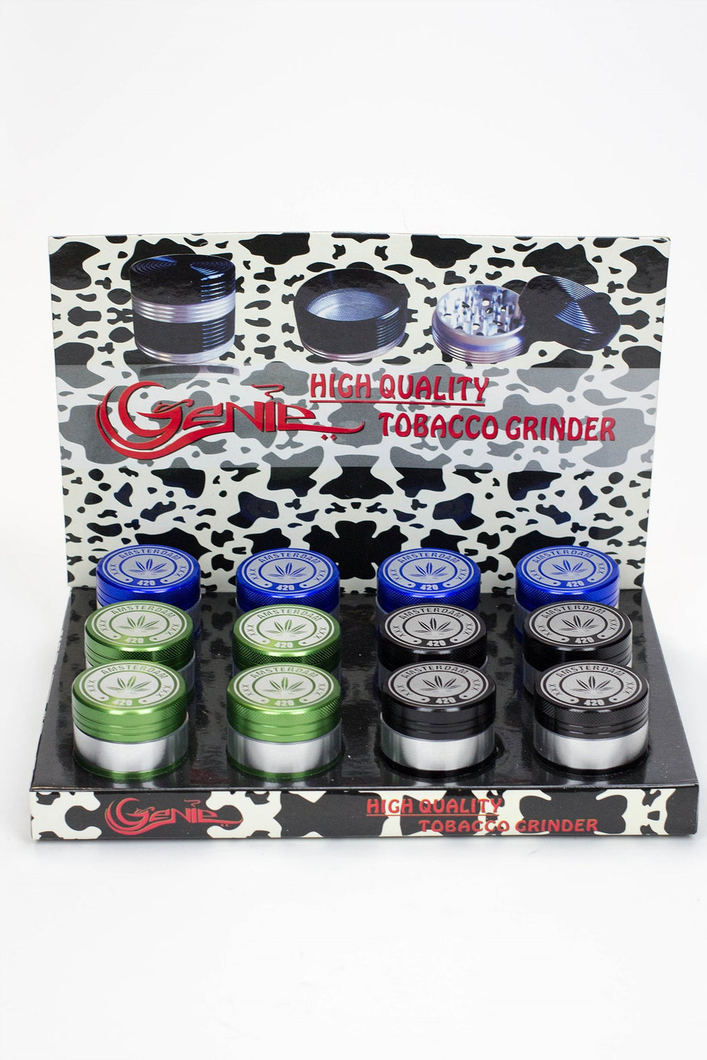 Genie 4 parts Quality Aluminum grinder Display of 12