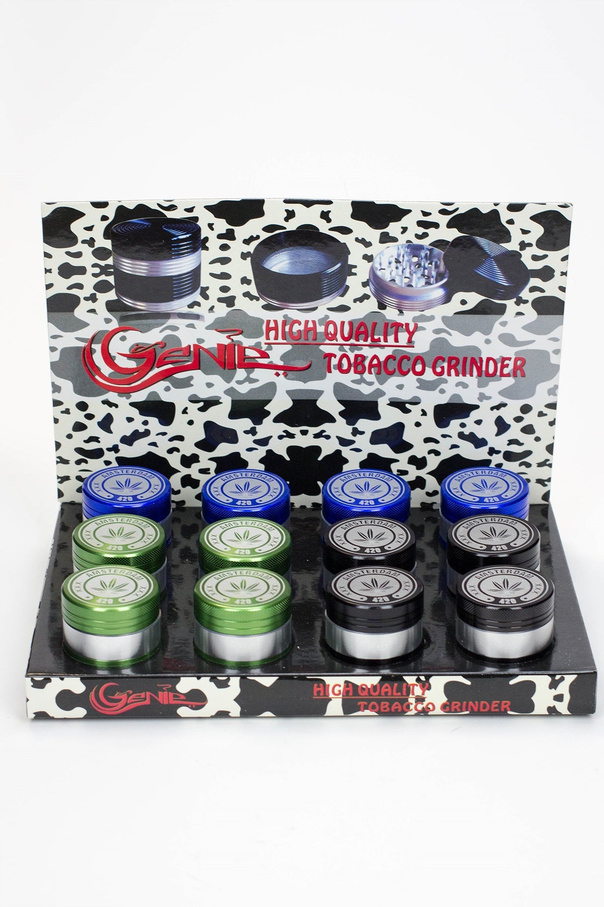 Genie 4 parts Quality Aluminum grinder Display of 12