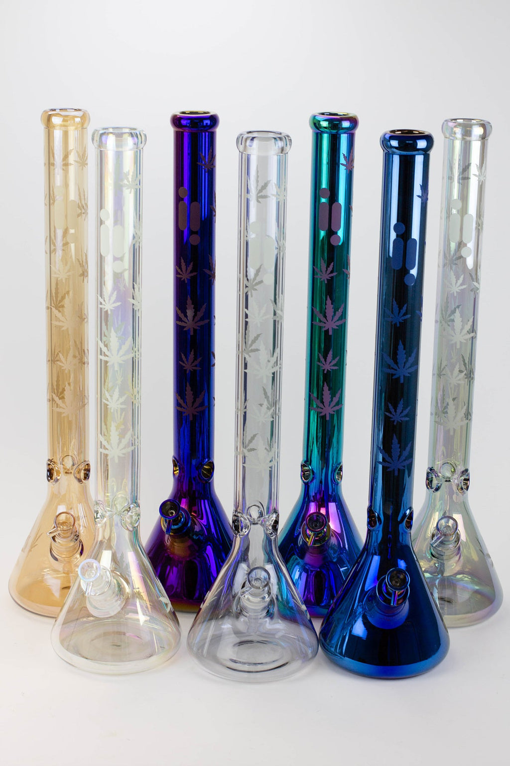 24" Infyniti leaf 7 mm metallic glass water bong ( gp1774 )