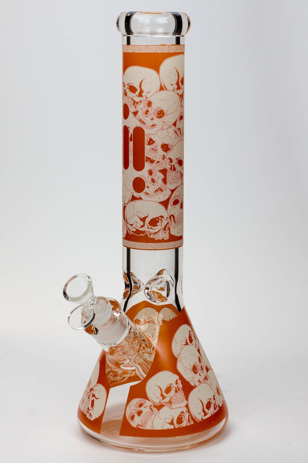 14" Infyniti Skull Glow in the dark 7 mm glass bong