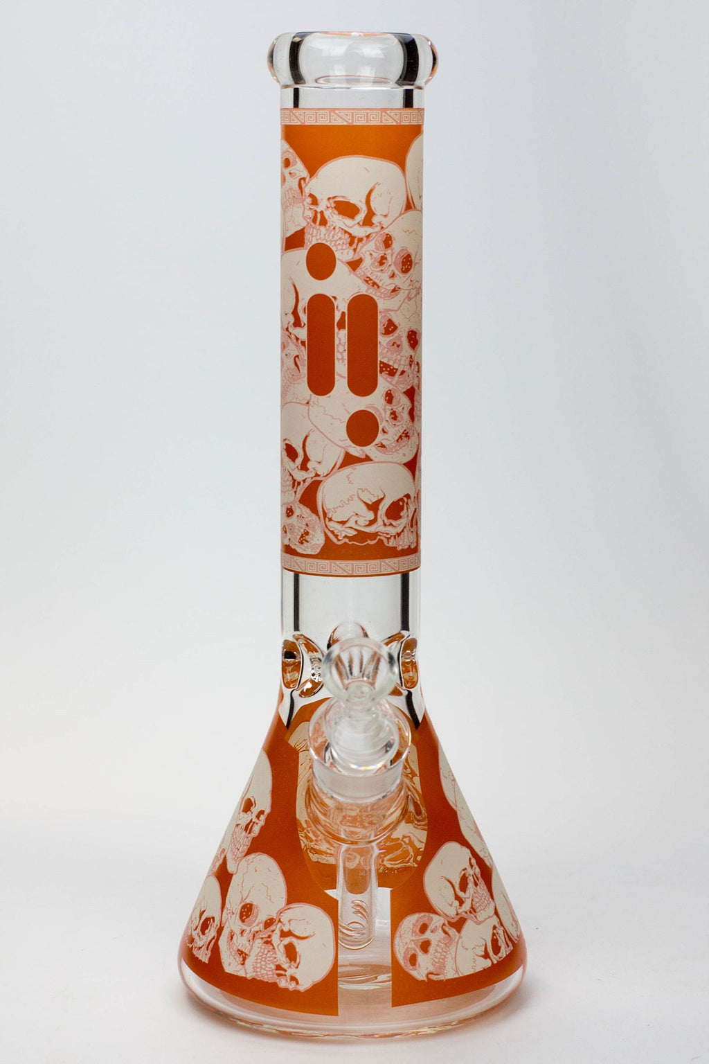 14" Infyniti Skull Glow in the dark 7 mm glass bong