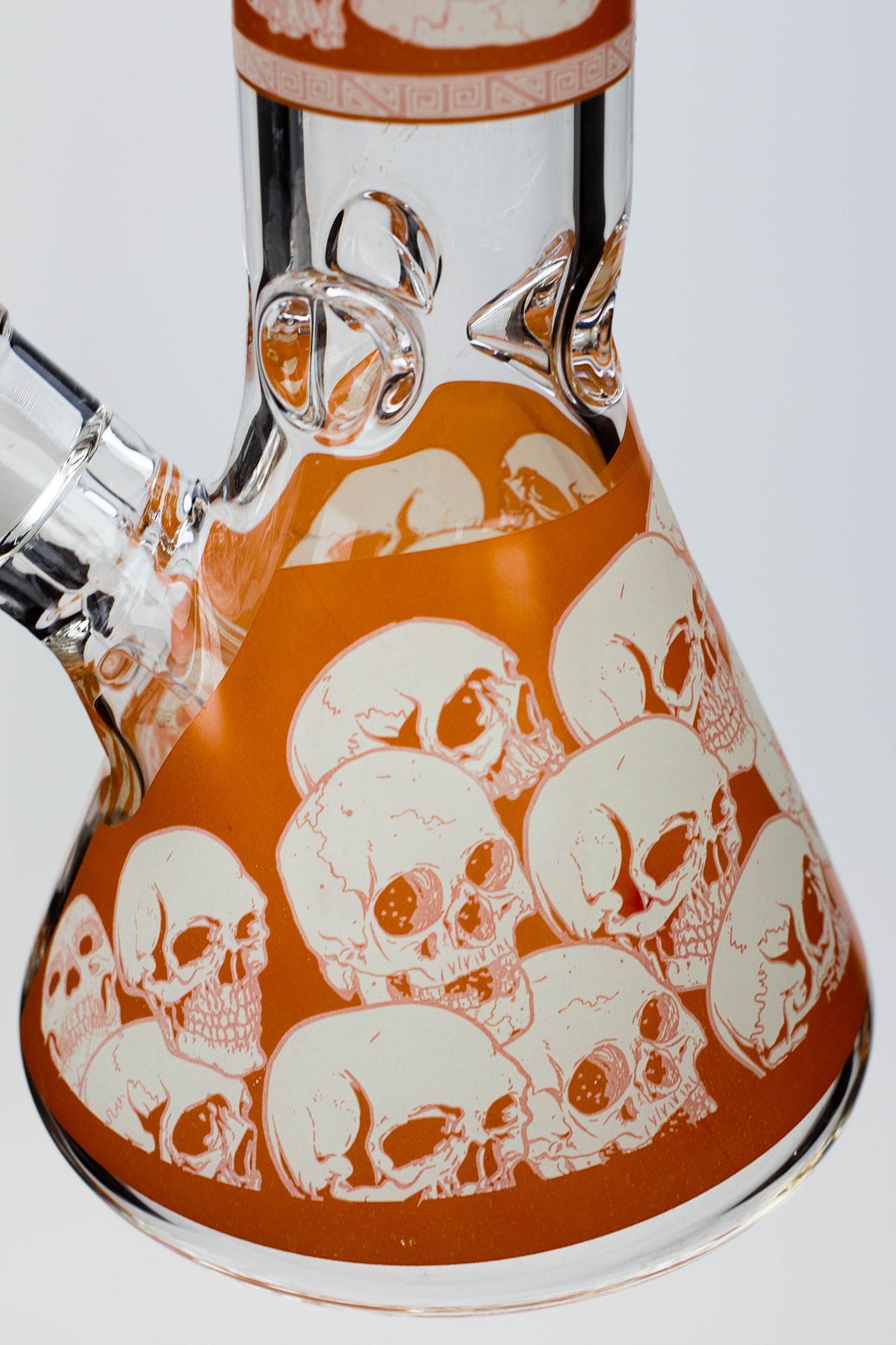 14" Infyniti Skull Glow in the dark 7 mm glass bong