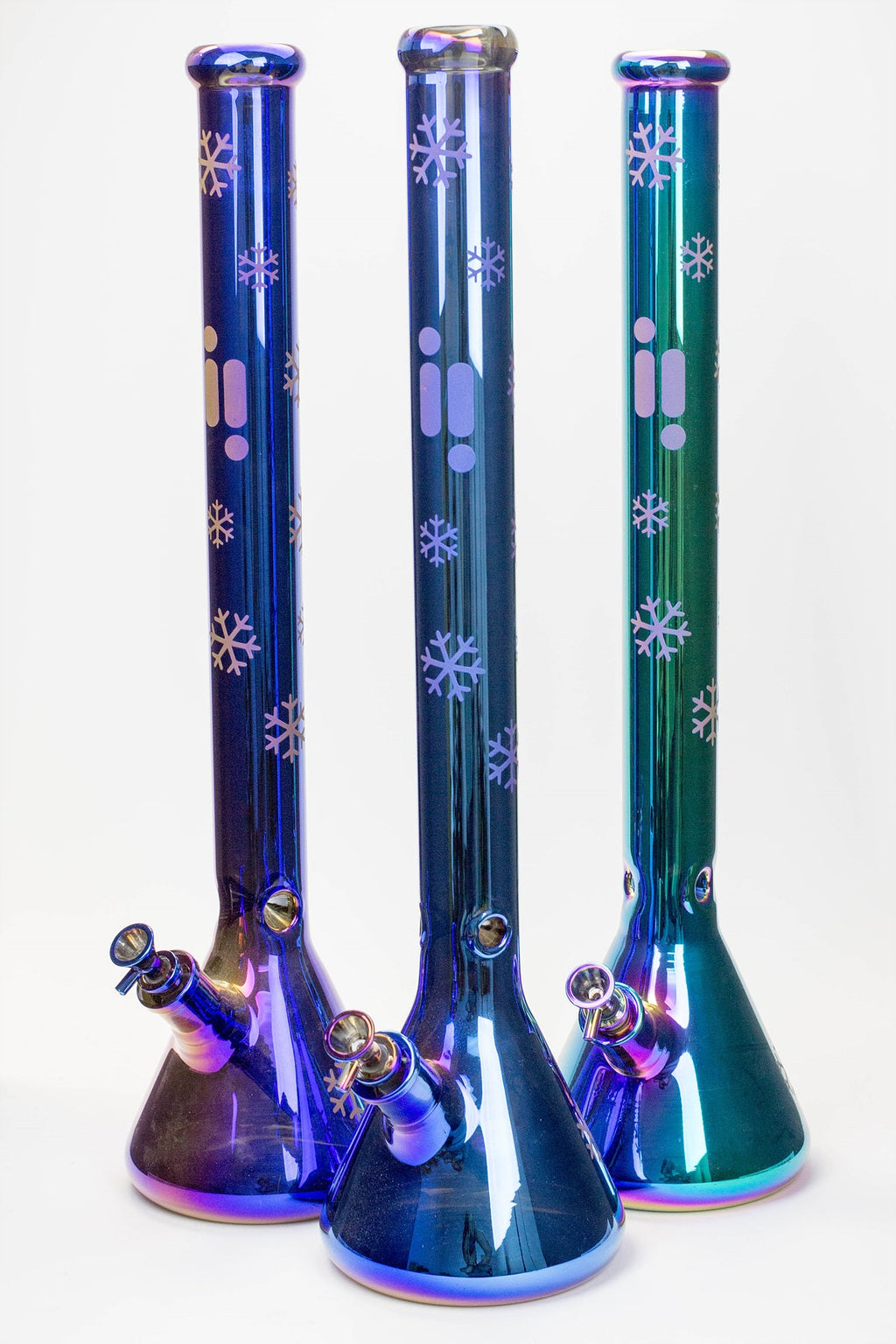 24" Infyniti Snowflake 7 mm metallic glass water bong