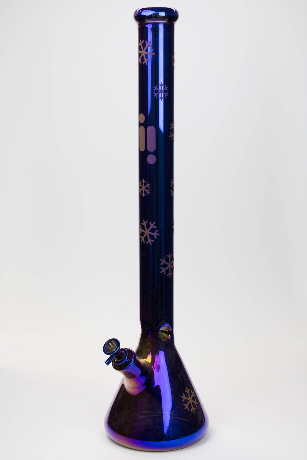 24" Infyniti Snowflake 7 mm metallic glass water bong