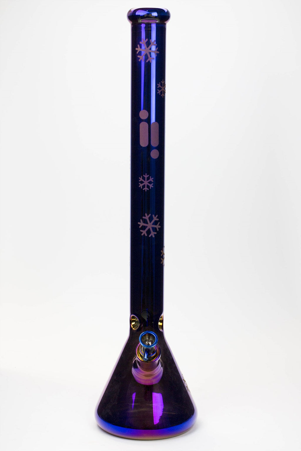 24" Infyniti Snowflake 7 mm metallic glass water bong
