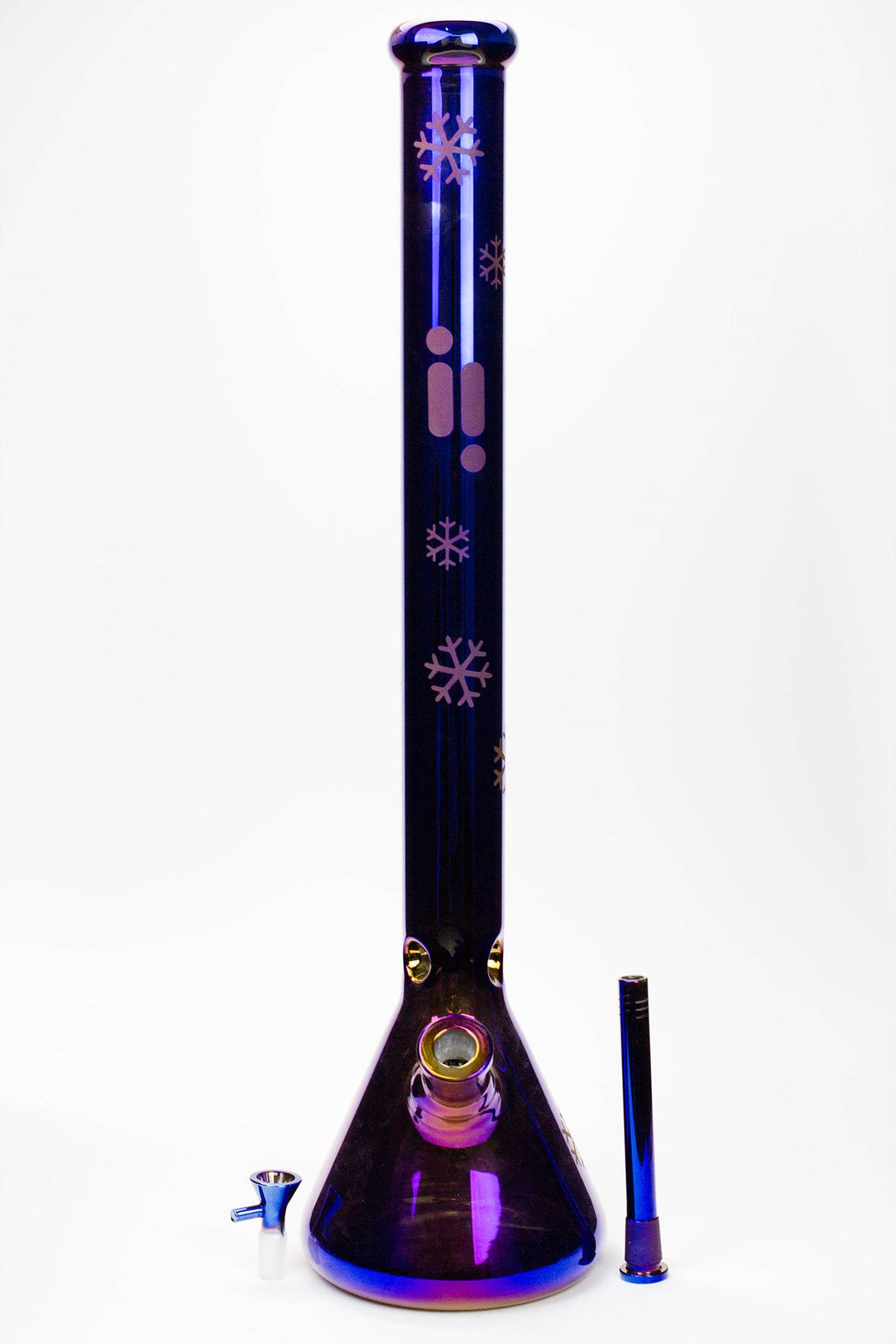 24" Infyniti Snowflake 7 mm metallic glass water bong