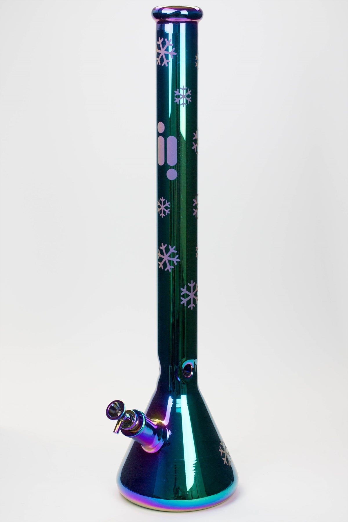 24" Infyniti Snowflake 7 mm metallic glass water bong