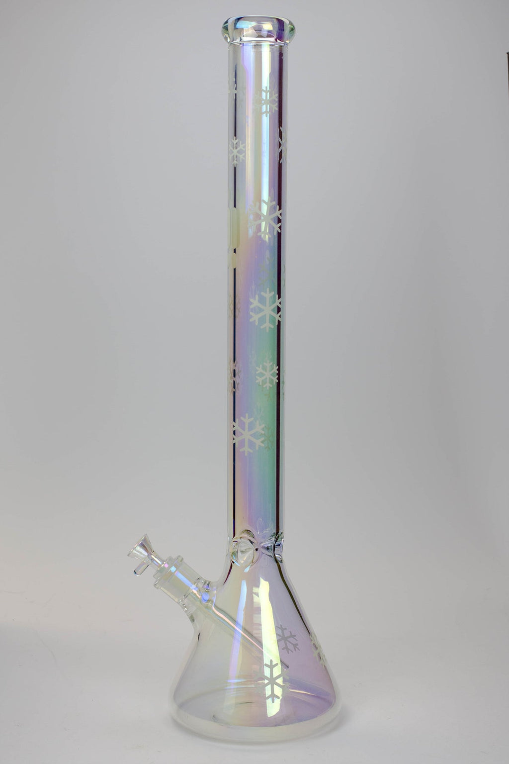 24" Infyniti Snowflake 7 mm metallic Glow in the dark glass water bong