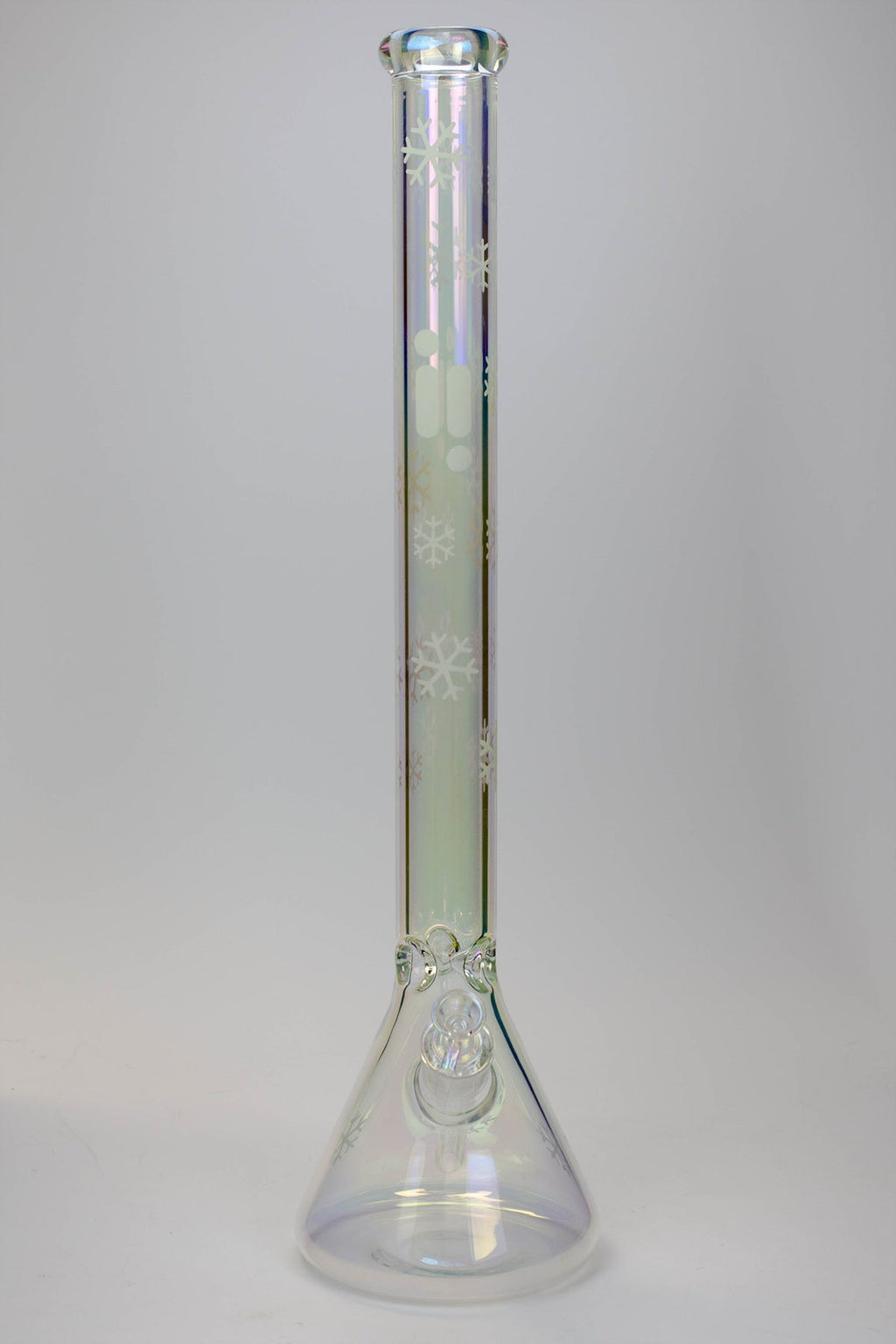 24" Infyniti Snowflake 7 mm metallic Glow in the dark glass water bong