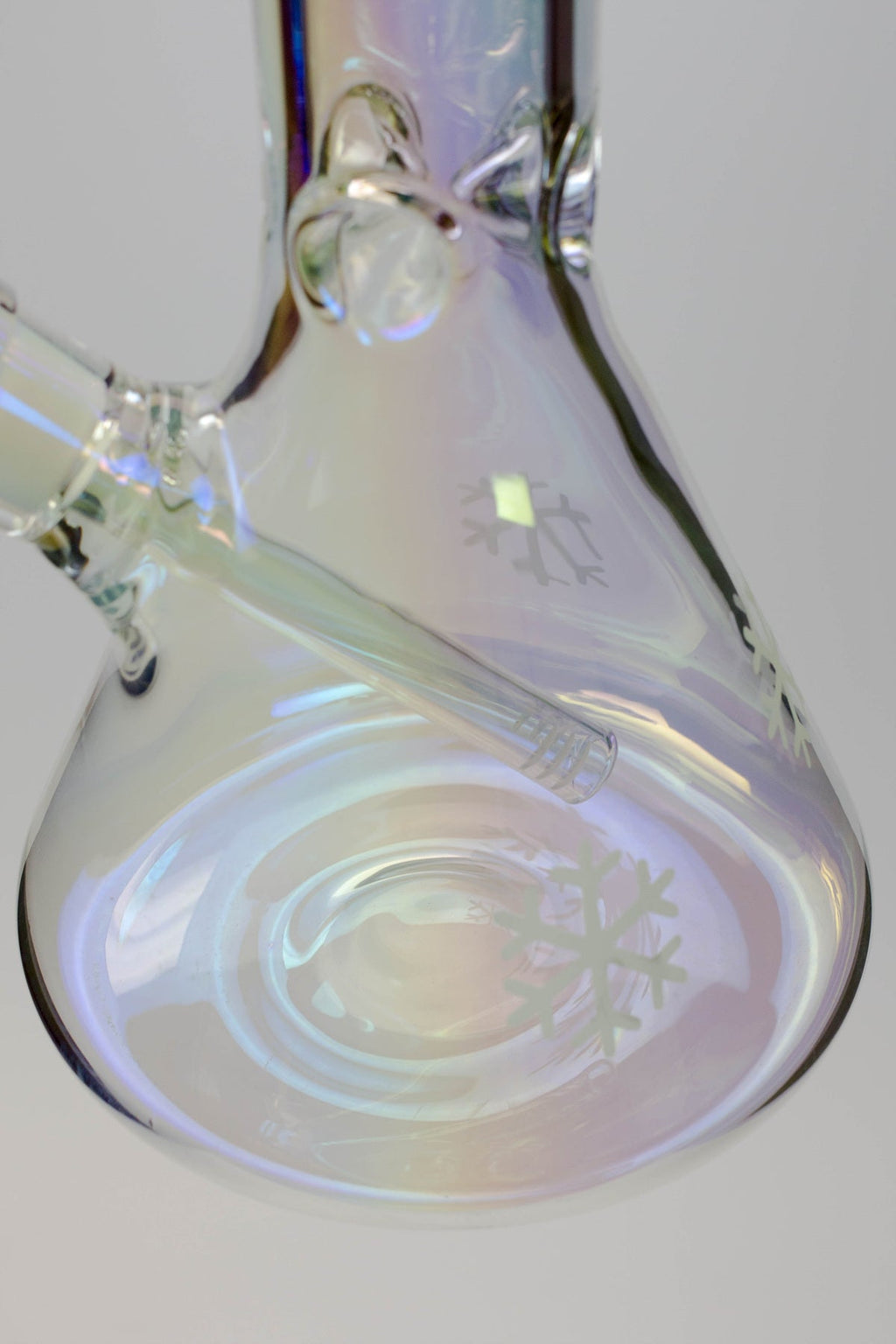 24" Infyniti Snowflake 7 mm metallic Glow in the dark glass water bong