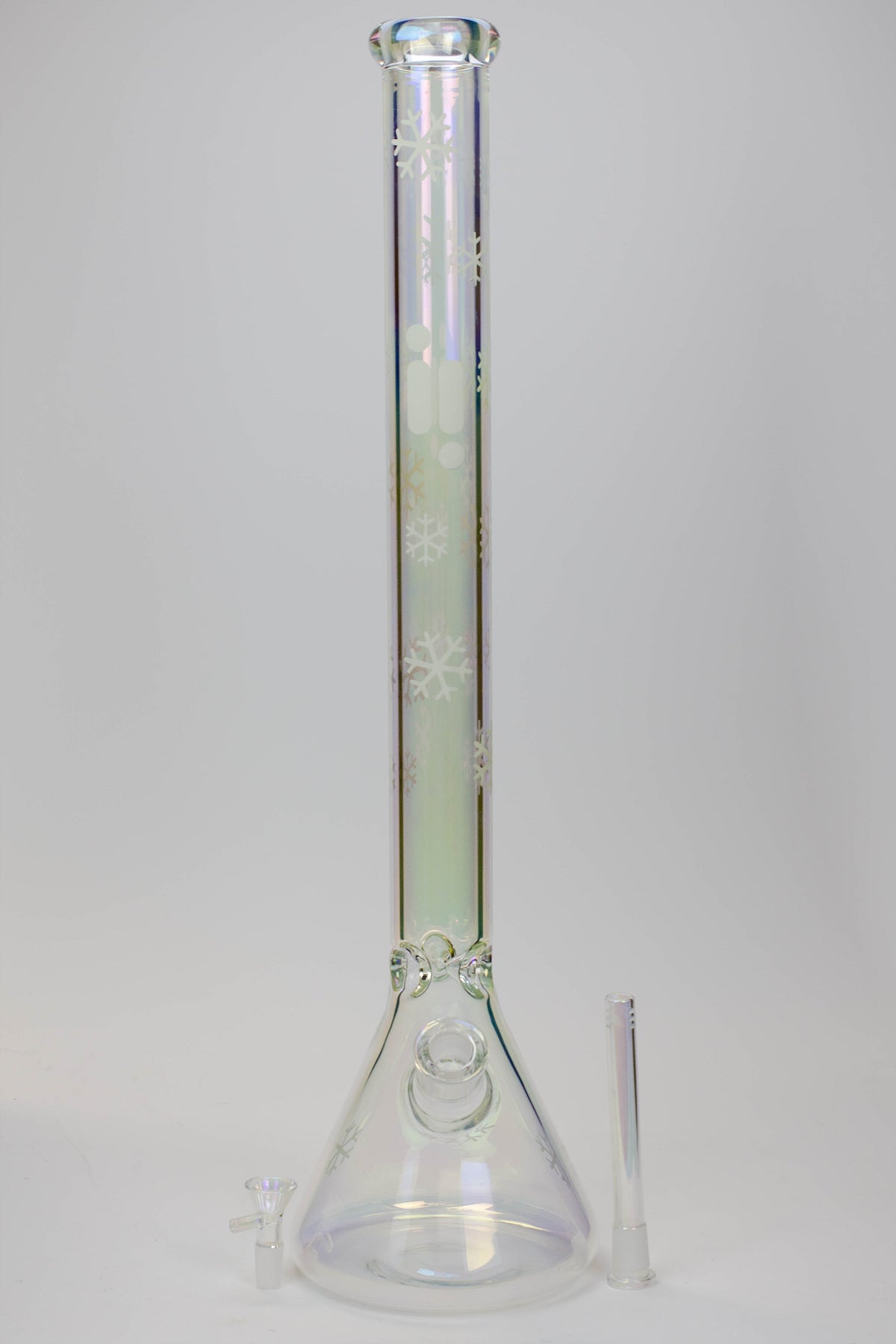 24" Infyniti Snowflake 7 mm metallic Glow in the dark glass water bong