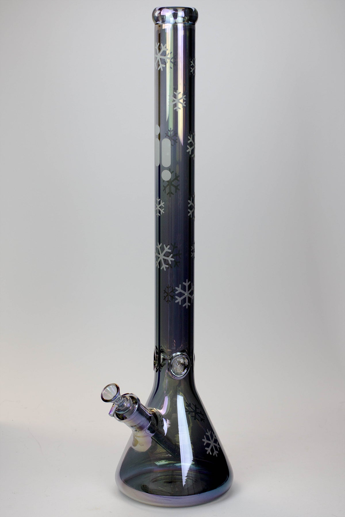 24" Infyniti Snowflake 7 mm metallic Glow in the dark glass water bong