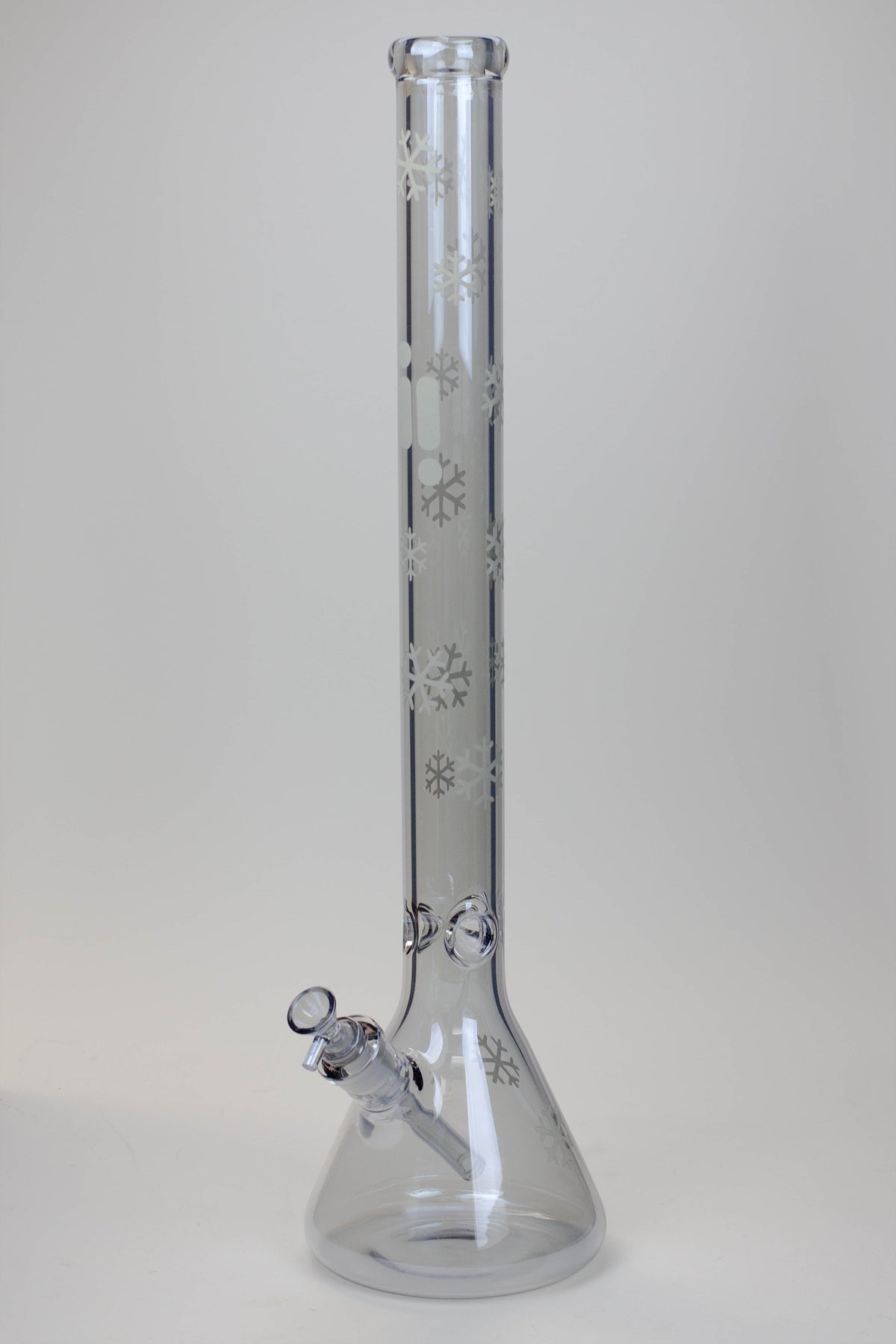 24" Infyniti Snowflake 7 mm metallic Glow in the dark glass water bong