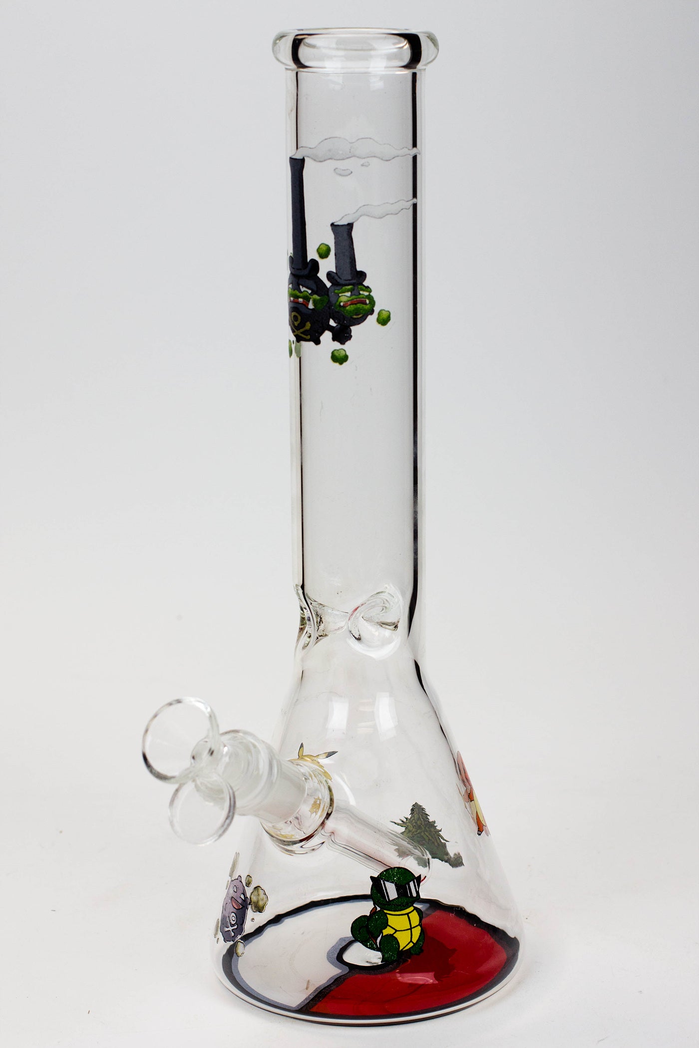 12" Cartoon beaker glass water bong