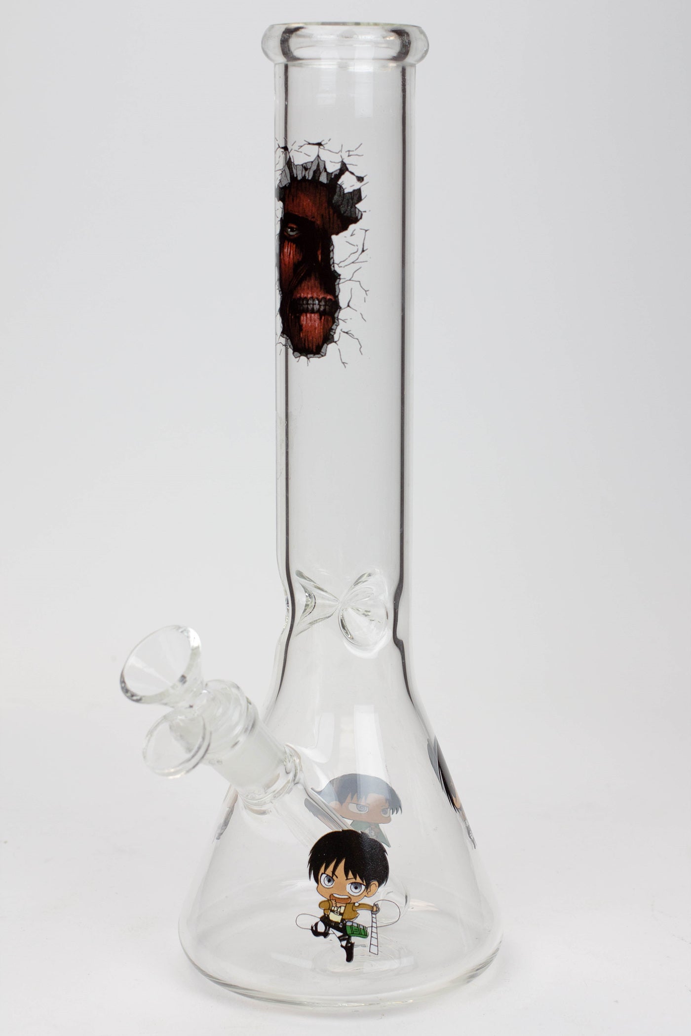 12" Cartoon beaker glass water bong